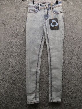 Indigo Rein Women's Jeans Size 3/25 Mid Rise Above Ankle Stone Washed Denim NEW
